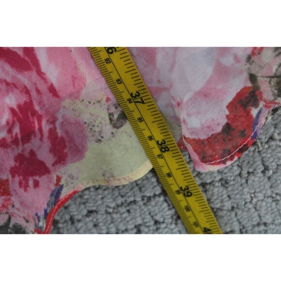 Floret Studios Flare Dress Womens Large Pink Floral Pattern Sleeveless Lined NWT - Picture 7 of 7